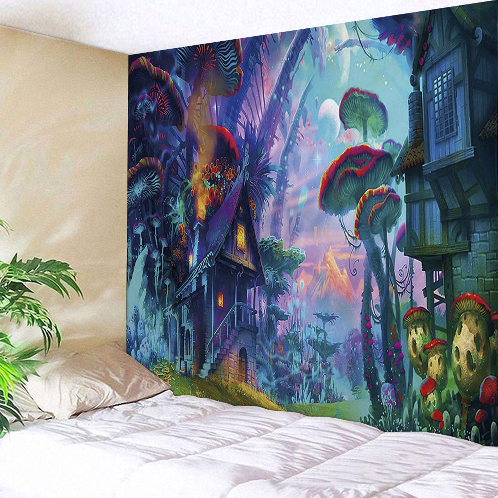 HASTHIP  Sunset Wall Tapestry Forest Tree Tapestry Mountain Wall Hanging Psychedelic Nature Landscape Tapestry Home Decoration for Bedroom Living Room (51 X59 ) (Aqua 3) HASTHIP  Sunset Wall Tapestry Forest Tree Tapestry Mountain Wall Hanging Psychedelic Nature Landscape Tapestry Home Decoration for Bedroom Living Room (51 X59 ) (Aqua 3)